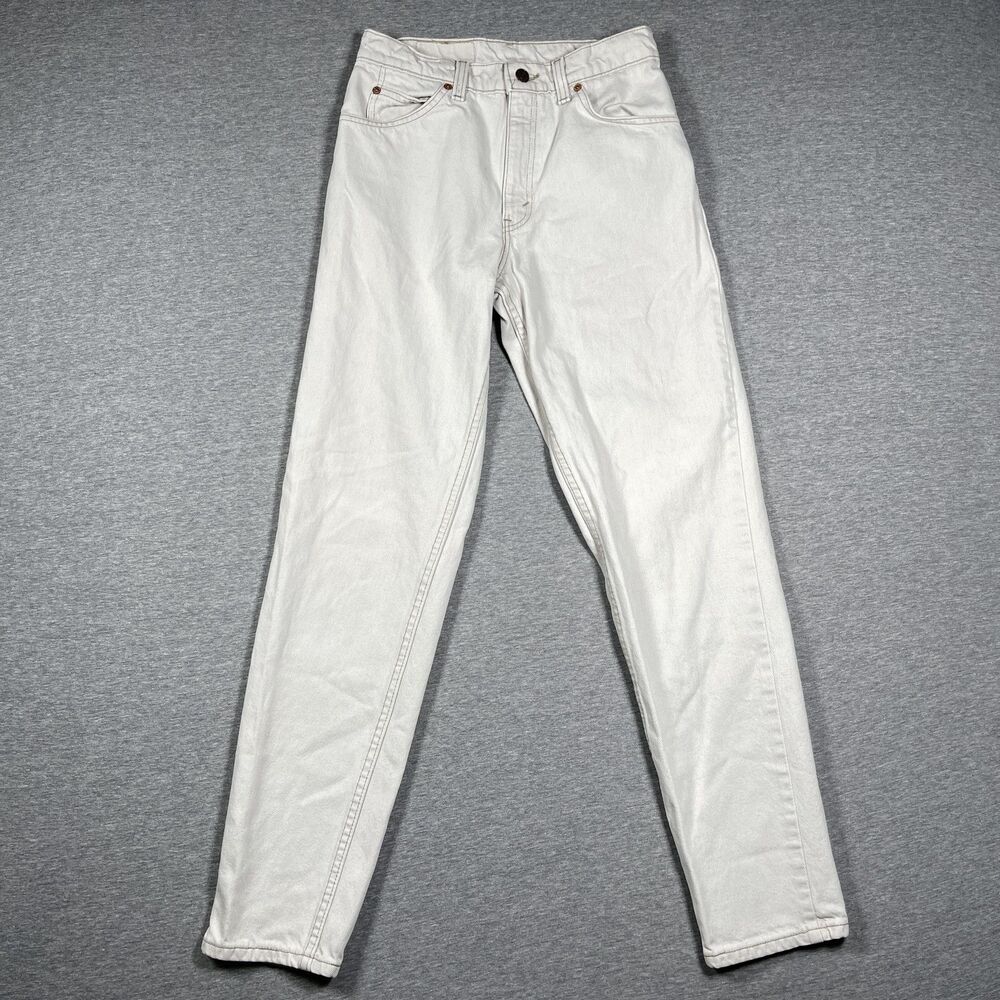VTG Levi's 950 Jeans Womens 7 Med White Relaxed Fit Tapered Leg Y2K